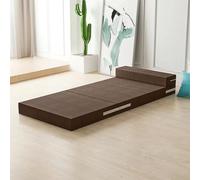 Portable Folding Mattress for Guests, 8cm Thick, Washable Cover, Ideal for Camping, Travel, and Floor Beds, Includes Pillow, Brown, 200x70cm, Single/Dual Size
