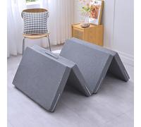 Portable Folding Mattress for TravelWashable 4Piece Set with Removable Cover Lightweight Camping Guest Bed Grey 150x200x5cmIdeal for Camping Travel and Overnight Guests