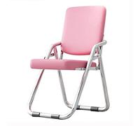 Portable Folding Metal Chair with Padded Seat and Leather Backrest - Comfortable Stool for Dining Room, Conference Room, or Office (Black, 75 cm)