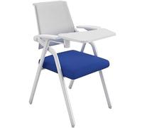 Portable Folding Office Chair with Desk, table Conference Chair for School Training, Lightweight Blue Folding Dining Chair