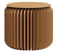Portable Folding Paper Chair - Modern Round Stool with Honeycomb Accordion Design Ultrathin Lightweight Seating for Living Room Bedroom and Hallway Use.