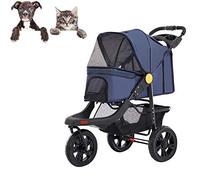 Portable Folding Pet Stroller for Dogs and Cats, One Hand Operation, One Button Storage, Breathable, Fully Enclosed, No Body, Inflatable Tyre