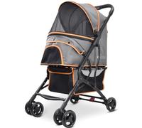 Portable Folding Pet Stroller for Small Dogs - Aluminum Frame, One-Hand Quick Fold, Ideal for Travel & Vet Visits, Lightweight Design for Easy Handling