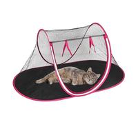 Portable Folding Pet Tent - Breathable Outside Pet Tent, Household Anti Bite Cat Nest | Large Cat Outside Playhouse with Netting, Dog Playpen Small Pet Tent with Mesh Wiindows for Cats, 110x65x38cm
