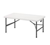 Portable Folding Picnic TableAdjustable Height Lightweight Camping Table with Carry Handle Easy Setup for Dining & Outdoor GrillIdeal for Picnics BBQs & Camping (White)
