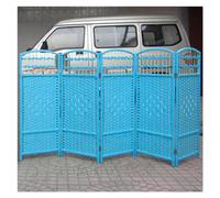 Portable Folding Room Divider - 4 Panel Weave Screen for Living Room Office Study Dorm - Freestanding Privacy Partition Wall Blue 47.2x15.7in