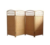 Portable Folding Room Divider - 5 Panels Brown Weave Freestanding Separator for Living Room Study Office and Dorm - 31.5x15.7in