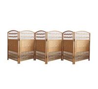 Portable Folding Room Divider - Blackout for Home & Office - Small Weave Partition for Dorm Separation (23.62 x 11.8in, Yellow, Set of 6)
