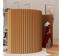 Portable Folding Room Divider - Freestanding Office Partition Wall Adjustable Space Separator for Home Studio & Retail Use (6.8' H x 9.8' L)