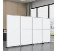 Portable Folding Room Divider with Lockable Wheels - Freestanding 4-Panel Indoor Wall Partition 150cm/59in - Ideal for Space Separation and Privacy
