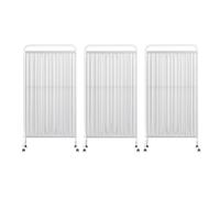 Portable Folding Room Divider with Wheels, Adjustable 3-Panel Privacy Screen for Space Separation in Hospitals and Homes