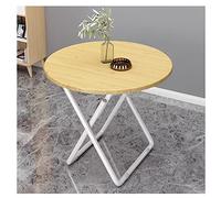 Portable Folding Round Balcony Table Small Metal Dining Table with Marble Top Compact Coffee End Table for Kitchen & Home 60cm 7 Colors Available