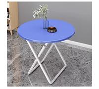 Portable Folding Round Balcony Table - Small Metal Dining Table with Marble Top for Kitchen & Coffee - 80cm Stylish Outdoor/Indoor Use - Space-Saving Design