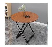Portable Folding Round Balcony Table - Small Metal Dining Table with Marble Top for Kitchen & Coffee - Compact Outdoor Furniture (70cm 8 Colors)