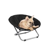 Portable Folding Round Pet Bed Chair, Elevated Adjustable Height Waterproof Cat Bed Small Dog Bed(Black)