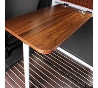 Portable Folding RV Wall Table - Space-Saving Outdoor Caravan Table for Camping & nics - Brown Trestle Design Ideal for RVs & Travel Adventures