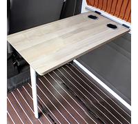 Portable Folding RV Wall Table - Space-Saving Outdoor Caravan Table for Camping Tailgating & nics - Natural Wood Design for Easy Setup and Use