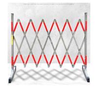 Portable Folding Safety Barrier - 2.5m Retractable Fence with Wheels Industrial Guardrail for Crowd Control Event Management & Parking Security Solution