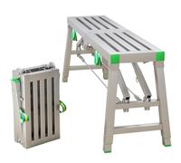 Portable Folding Scaffolding - 400kg Load Capacity, Adjustable Height - Multipurpose Work Platform Scaffold Tower Bench 160x30cm