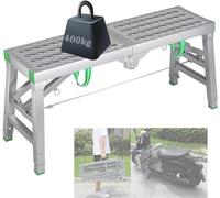 Portable Folding Scaffolding 5-Gear Adjustable Height Home Engineering Workbench-Step Ladders Multipurpose Work Platform Scaffold,200 * 40cm