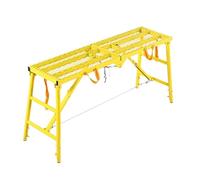 Portable Folding Scaffolding Platform, Metal Adjustable Scaffold Work Bench Equipment, Heavy Duty Ladder Stool, for Indoor Home Decoration, Car Washing, High Painting Walls Drywall (One Color 71x22in)