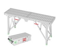 Portable Folding Scaffolding Platform Work Bench Adjustable Height Multi Purpose Step Ladder 200cm x 25cm Heavy Duty Lightweight Ideal for Home and Professional Use