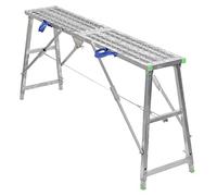 Portable Folding Scaffolding Work Platform Ladder - Adjustable Height Steel Stool Bench 180cm & 160cm - Multipurpose Construction Tool for Heavy Duty Use