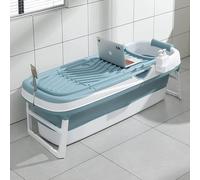Fimous Portable Folding Shower Bathtub Adult Freestanding Bathtub for Small Bathrooms with Soap Basket