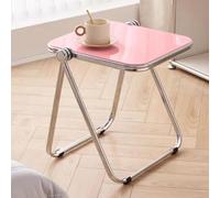 Portable Folding Side Table for Garden & Sofa - Square End Table with Drink Holder Ideal TV Dinner Table (Color: E) - Versatile & Space-Saving Design