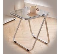 Portable Folding Side Table - Lightweight Acrylic Design for Living Room, Bedroom & Kitchen - Space-Saving Coffee Table Solution