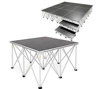 Portable Folding Stage Platform，Heavy Duty Aluminum Modular Event Stage Riser for Wedding, Concert, Church, Trade Show & Outdoor Performances(100x100x20cm(39.5x39.5x7.9in))