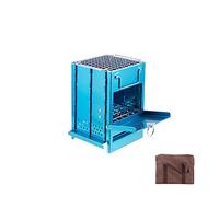 Portable Folding Stainless Steel Wood Stove for Camping Twig Grill & Solid Fuel Burner with BBQ Grill Storage Bag - Ideal for Hiking Backpacking & Outdoor Picnics