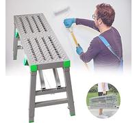 Portable Folding Steel Work Platform Stepladder with 880 lbs Load Capacity for Washing Vehicles Cleaning Decorating Ideal for Welding and Scaffolding Operations (A 200x30cm)