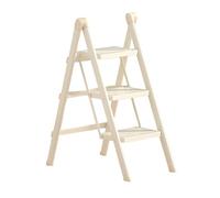 Portable Folding Step Stool, 3/4 - Level, Sturdy Step Stool, Sturdy & Compact, Great For Kitchen/Closet Organization Beige(3 step)
