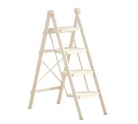 Portable Folding Step Stool, 3/4 - Level, Sturdy Step Stool, Sturdy & Compact, Great For Kitchen/Closet Organization Beige(4 step)