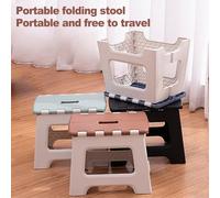 Portable Folding Step Stool, Non-Slip Plastic, Sturdy and Lightweight, 28x19.5x22.5cm, Foldable for Kitchen, Bathroom, Garden, Camping, Fishing, Indoor Outdoor(black)