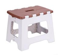 Portable Folding Step Stool, Non-Slip Plastic, Sturdy and Lightweight, 28x19.5x22.5cm, Foldable for Kitchen, Bathroom, Garden, Camping, Fishing, Indoor Outdoor(brown)