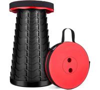 Portable Folding Stool for Camping Outdoor - Max Load Capacity 396 LBs - LUXJET Small Folding Chair for Hiking, Fishing, Travel (Red)