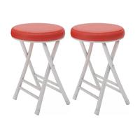 Portable Folding Stool, Round Padded Stool for Dorm, Kitchen, Vanity, Church, and Outdoor Use, Lightweight & Compact Design for Easy Storage, Set of 2