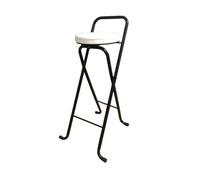 Portable Folding Stool with Backrest & Footrest - Round Bar Chair for Adults - Ideal for Kitchen Island, Outdoor Café Seating - Compact & Comfortable (D Color, Set of 1)