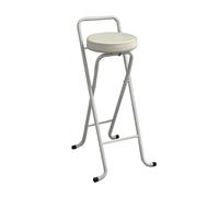 Portable Folding Stool with Backrest & Footrest - Round Bar Chair for Adults, Kitchen Island Seating, Outdoor Café Chair, Lightweight & Comfortable (Color: D, Set of 1)