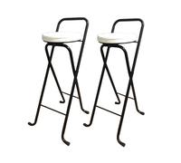 Portable Folding Stool with Backrest & Footrest - Round Bar Chair for Kitchen Island, Outdoor Café, Adults Seating - Lightweight, Comfortable, Set of 1 (Color: D)