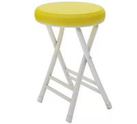 Portable Folding StoolCushioned Bar Chair Stackable Design 330lb Capacity Round Yellow 20inPerfect for Home Kitchen Di Breakfast Outdoor Use.