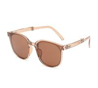 Portable Folding Sunglasses Men And Women Outdoor Driving Polarized Vacation Sport Sun Glasses(Brown)