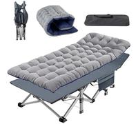 Portable Folding Sunlo Bed with Adjustable Backrest & Side ket - Ideal Mattress for Office N Outdoor Relaxat Camping and Patio Use