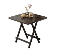 Portable Folding Table - Outdoor Square Design for Studying Homework & Dorm Use - Lightweight Compact & Spacious Top - Ideal for Camping & Picnics (Brown 100)