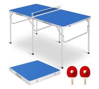 Portable Folding Table Tennis Set with Net, Bats, and Balls for Indoor and Outdoor Family Fun