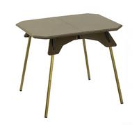 Portable Folding Table with Adjustable Height for Outdoor Camping Picnic BBQ Hiking Beach and Travel Use ABS Plastic Top and Aluminum Alloy Legs (Green)