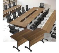 Portable Folding Table with Wheels Flip-Top Design for Office Meetings & Conferences Space-Saving Wortat Easy li Ideal for Training & Events