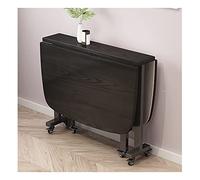 Portable Folding Table with Wheels Sturdy Metal Frame Thick Top Space-Saving Design Ideal for Kitchen or Dining Room Seats 4-8 People